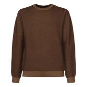 Bruine Crew Neck Sweater met Logo Sun68 , Brown , Heren