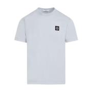 Blauw Crew Neck Logo T-Shirt Stone Island , Blue , Heren