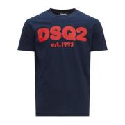 Logo Print T-Shirt Dsquared2 , Blue , Heren