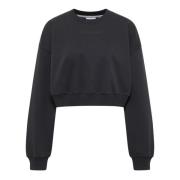 Urban Crop Sweatshirt - La Famiglia Carlo Colucci , Black , Dames