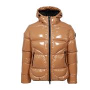 Glanzende Waterdichte Hooded Donsjas Herno , Brown , Heren