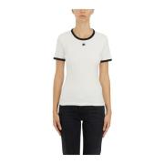 Handtekening Katoenen T-shirt Courrèges , White , Dames