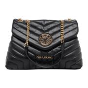 Gestikte Crossbody Tas Evaldi Carlo Colucci , Black , Dames