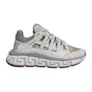 Greca-patroon lage top sneakers Versace , White , Heren