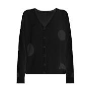 Cardigan met geometrisch patroon en knoopaccenten Kocca , Black , Dame...