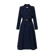 Dubbelbreasted trenchcoat van polyester Elisabetta Franchi , Blue , Da...