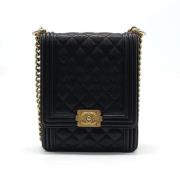 Pre-owned Leather chanel-bags Chanel Vintage , Black , Dames