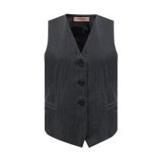 Grijze Polyester Vest Twinset , Gray , Dames