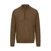 Merino Wol Polo Shirt K-Way , Brown , Heren