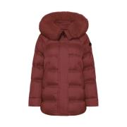 Gewatteerde Polyester Parka Jas Peuterey , Red , Dames