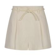 Witte Linnen Tuck Korte Broek Zimmermann , Beige , Dames