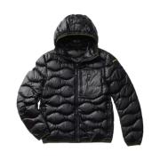 Gewatteerde Parka Jas met Capuchon Blauer , Black , Heren