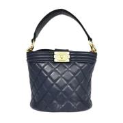 Pre-owned Leather chanel-bags Chanel Vintage , Blue , Dames