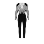 Polyester jumpsuit met afneembare top Elisabetta Franchi , Black , Dam...