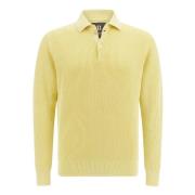 100% Katoenen Gebreid Poloshirt Boggi Milano , Yellow , Heren