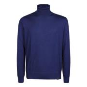 Comfortabele Gebreide Turtle Neck Sweater Fay , Blue , Heren