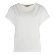 Gedrapeerd halslijn Gebreid T-shirt Vince , White , Dames