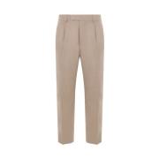 Beige Straight Leg Trousers Ermenegildo Zegna , Beige , Heren