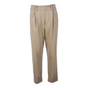 Elegante Katoenmix Broek Brunello Cucinelli , Brown , Dames