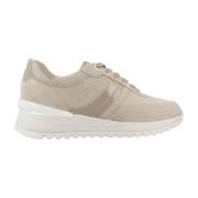 Stijlvolle Casual Sneakers voor Vrouwen Geox , Beige , Dames