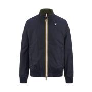 Omkeerbare bomberjack met geribbelde details K-Way , Blue , Heren