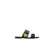 Platte instap sandalen in Zwart Chloé , Black , Dames