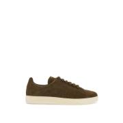 Khaki Suède Lage Sneakers Tom Ford , Green , Heren