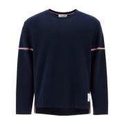 Blauw Katoenen Rugby T-Shirt met Streep Thom Browne , Blue , Heren