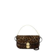 Luipaardprint Leren Clutch Tas A.p.c. , Brown , Dames