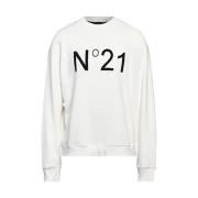 Katoenen Sweater met Logoprint N21 , White , Heren