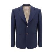 Elegante wollen blazerjas met revers Valentino , Blue , Heren