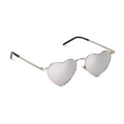 Elegante Zwarte Leren Schoudertas Saint Laurent , Gray , Dames