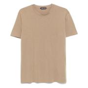 Lyocell Katoenen T-shirt Tom Ford , Beige , Heren