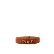 Logo Riem van Zwart Leer Elisabetta Franchi , Brown , Dames