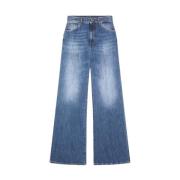 Wijde Pijp Denim Jeans Dondup , Blue , Dames