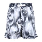 Bermuda Shorts in Katoenmix Stof White Sand , Blue , Dames