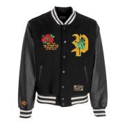 Varsity Jacket met Eco-Leren Mouwen Propaganda , Black , Heren