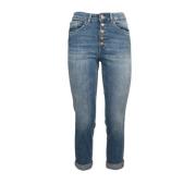 Loszittende katoenen jeans enkel lengte Dondup , Blue , Dames