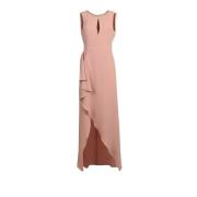 Elegante Asymmetrische Lange Jurk Kocca , Pink , Dames