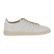 Leren Sneakers met Suède Inzetstukken Hogan , White , Dames