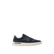 Witte Leren Sneakers Trendy Design Hugo Boss , Blue , Heren