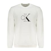 Witte Sweatshirt met Lange Mouwen en Logo Print Calvin Klein , White ,...