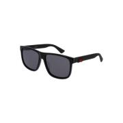 Zwart Grijs Zonnebril Gg0010S 001 Gucci , Black , Heren