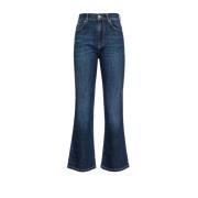 Bootcut Denim Jeans Blauw Enkel Lengte Pinko , Blue , Dames