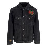 Zwarte Denim Jack met Kraag Propaganda , Black , Heren