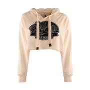 Katoenen Hoodie Romanza Collectie Pinko , White , Dames