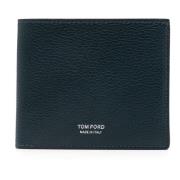 Italiaanse leren portemonnee Tom Ford , Blue , Heren