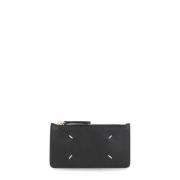 Zwarte Pebble Leren Kaarthouder Maison Margiela , Black , Unisex