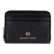 Leren ritsportemonnee Michael Kors , Black , Dames