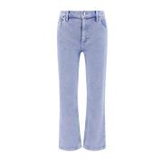 Boot-Cut Jeans met Geborduurd Logo Tory Burch , Blue , Dames